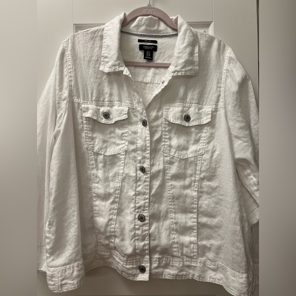 White Linen Jacket 1X